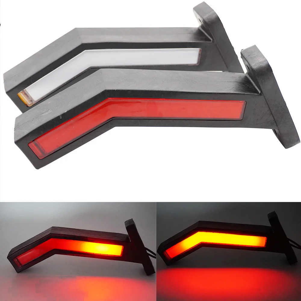 2PCS Waterproof 12-24V Trailer LED Side Marker Lighting Outline Marker Truck Light Neon Stalk Side Marker Light For Trailer