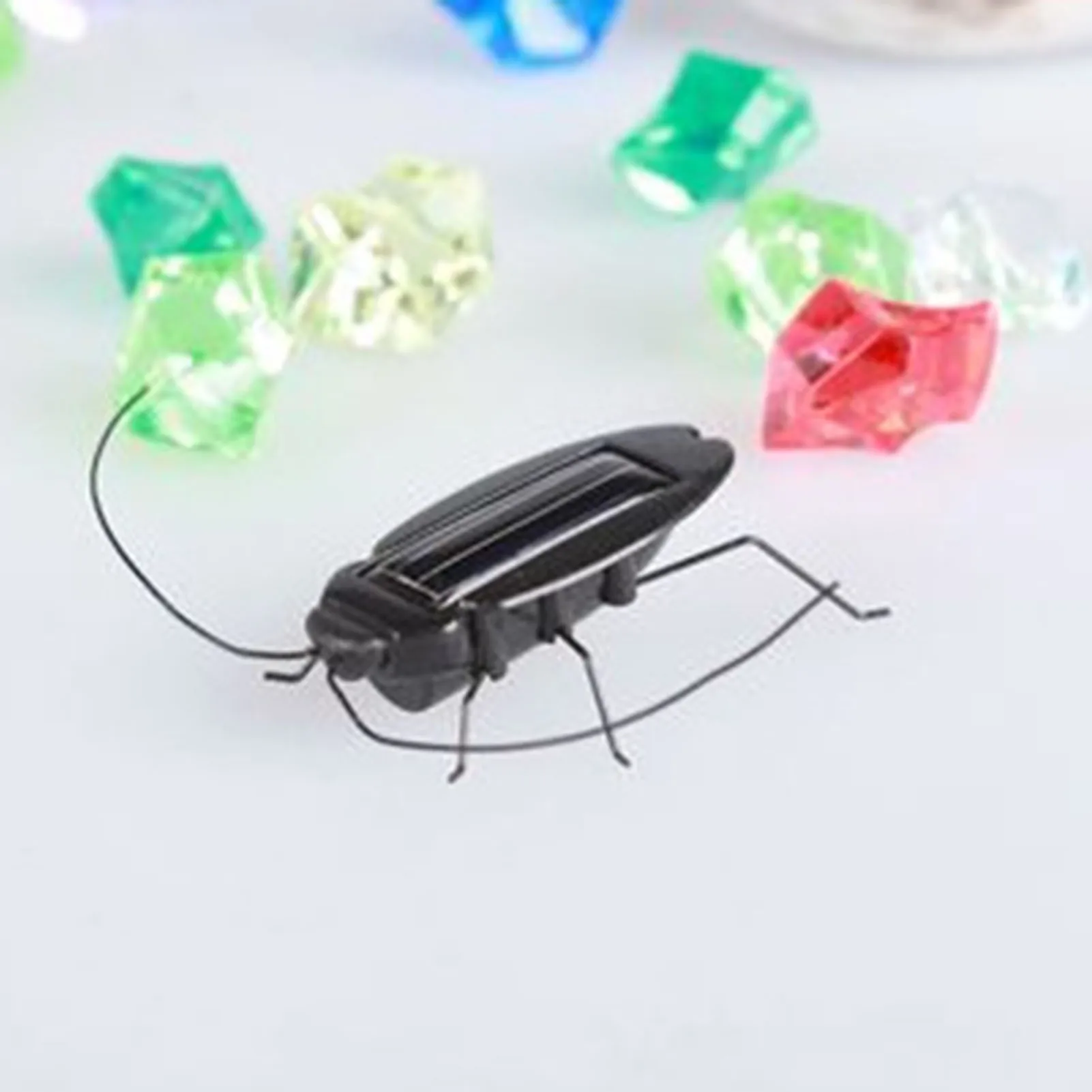 Solar Insect Fake Roach Toy Cognitive Training Black Simulation Roach Tricky Toys Christmas Halloween Party Favor