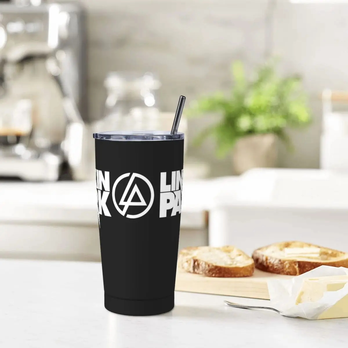 Linkinpark Rock Music Band Tumbler Vacuum Insulated Vintage Logo   Coffee Cups with Lid Straw School Mugs Hot Cold Drink 20oz