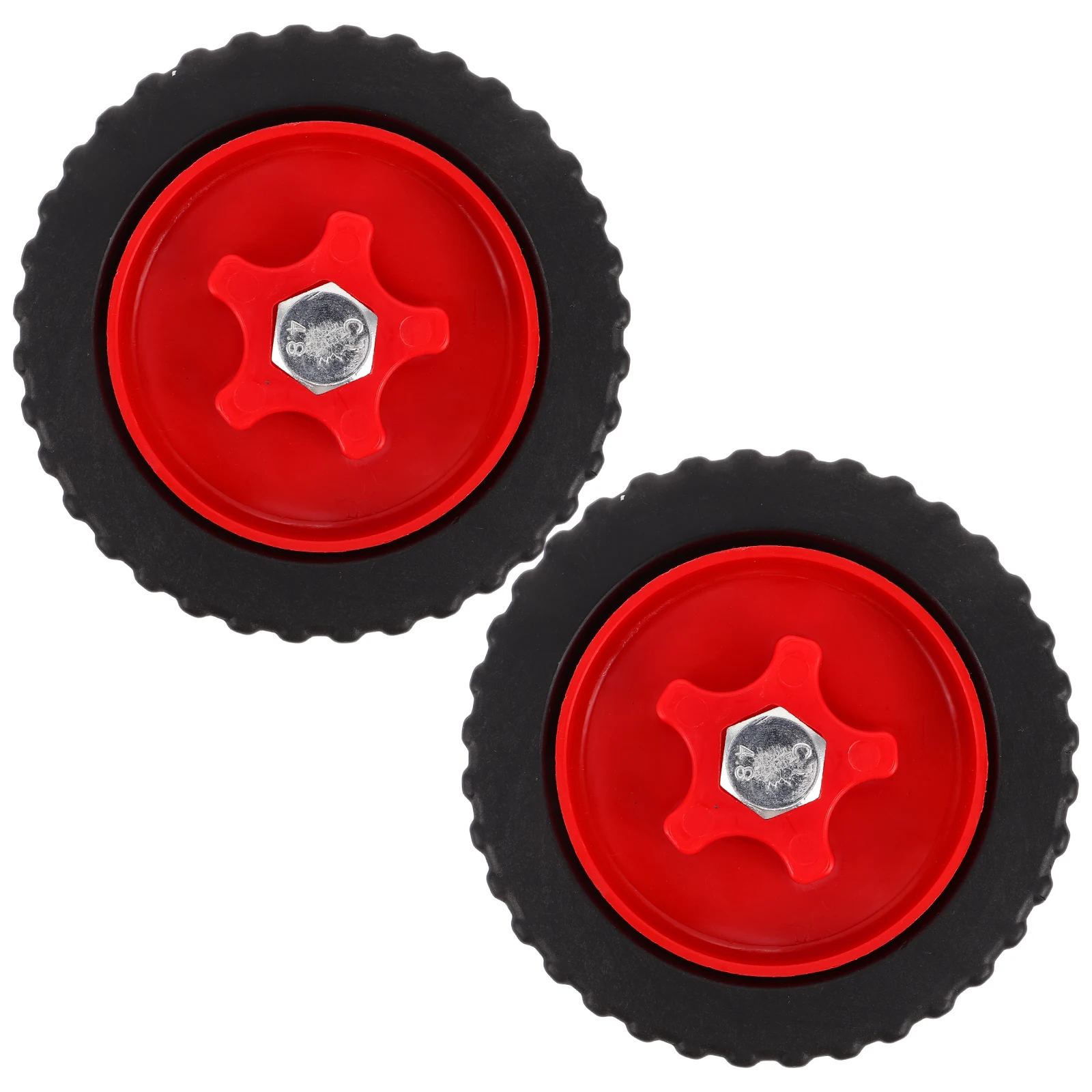 

2pcs Lawn Mower Auxiliary Wheels Plastic Support Wheel Enhanced Stability Heavy Load Capacity No Tools Quick Install String