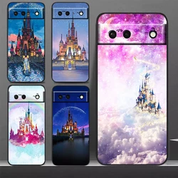 Disney Castle Phone Case For Google Pixel 8 7 Pro 6 Pro 6A 5A 5 4 4A XL 5G Black Soft Cover Fundas Cover