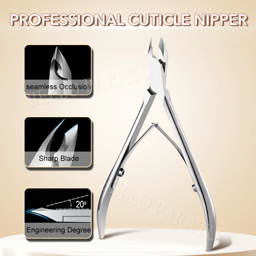 1 Uds. Pinzas para cutículas de 5mm y 3/4 mandíbulas, cortaúñas profesionales de acero inoxidable con cuchillas afiladas, herramientas de manicura para uñas