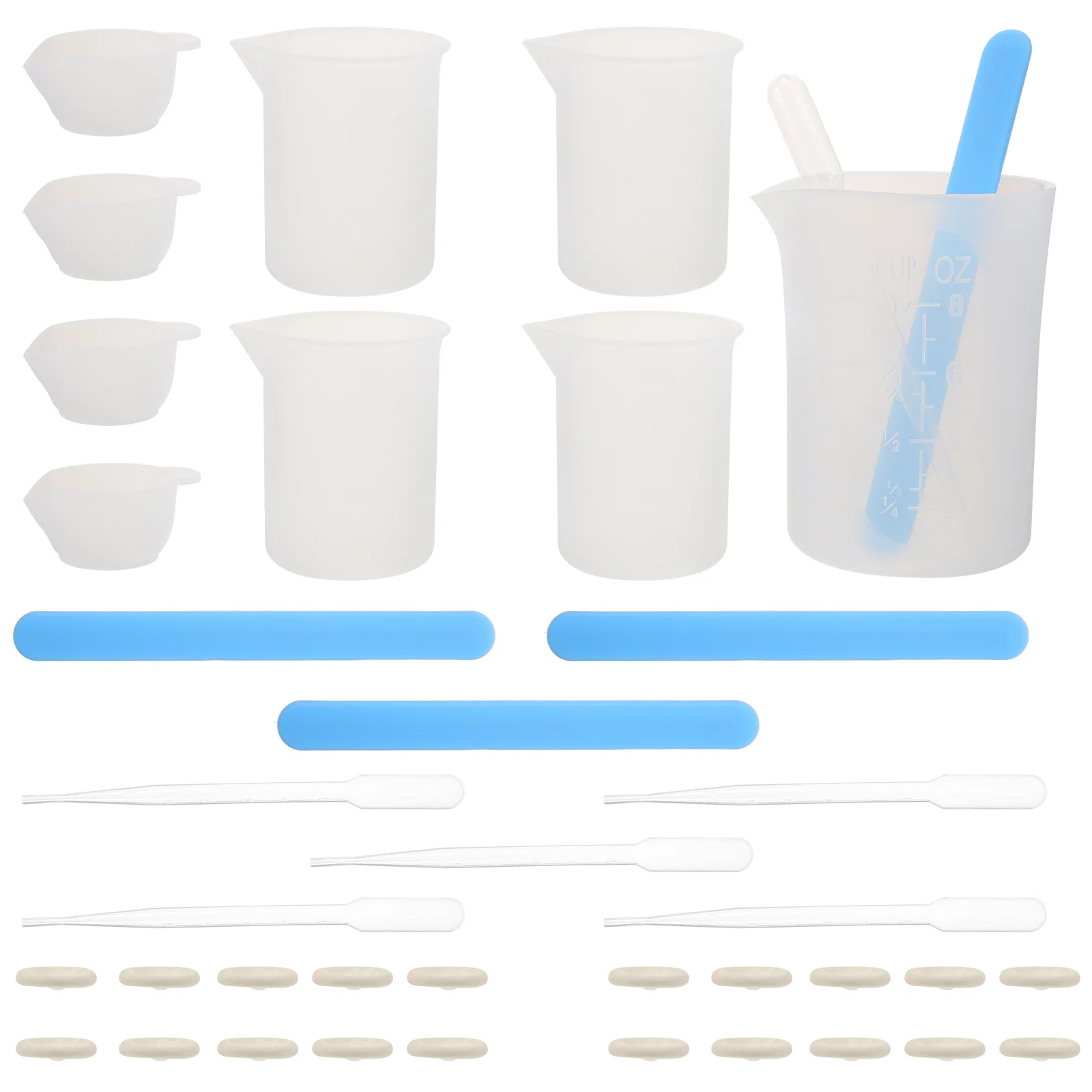 

1Set Epoxy Resin Measuring Cups Multi-Use Silicone Mixing Cups for DIY Casting Stain Crafts Resin Art Supplies Kit