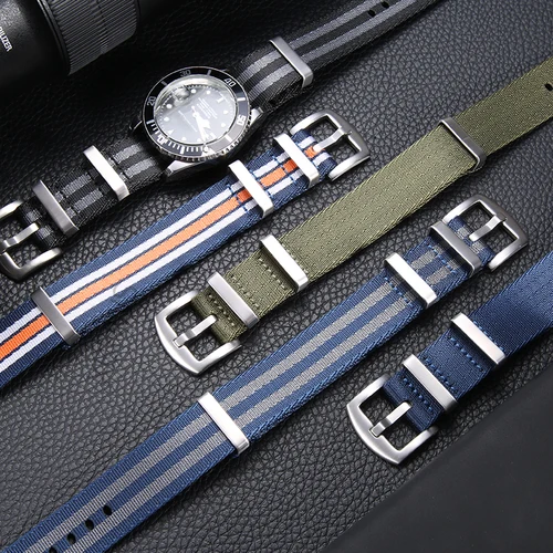 Correa de repuesto de nailon suave de alta gama para accesorios de correa de reloj Omega/Rolex/Seiko pulsera de 18mm 20mm 22mm 24mm