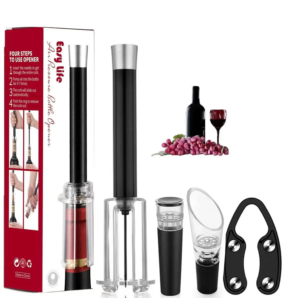 Air Pump Wine Bottle Opener Plastic Tube Needle Bottle Corkscrew Kitchen Opening Tool Bar Can Opener Kitchen Accessories