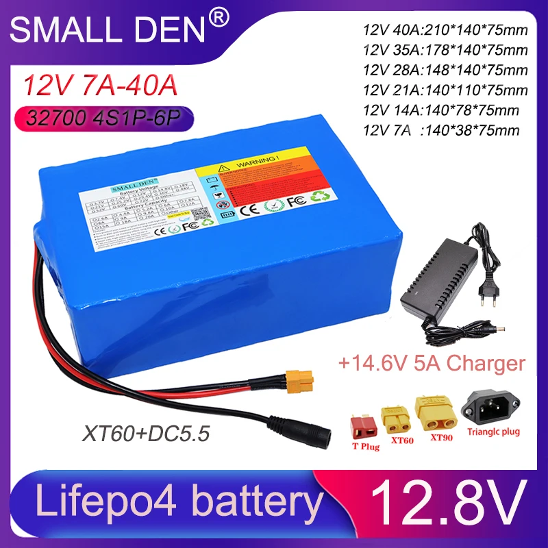 New 12.8V 14Ah 21Ah 40Ah 7Ah 28Ah 35Ah Lifepo4 battery Pack 32700 4S1P-6P For 12.8V Power Supply Kid Toy Cars +14.6V 5A Charger