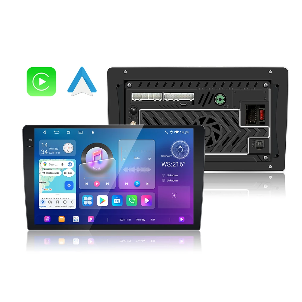 Rhythm 10.1 Inch Android 13 Portable Car for DVD Player 12G+256G Wide Screen Carplay GPS DSP Stereo Navigation System RGB
