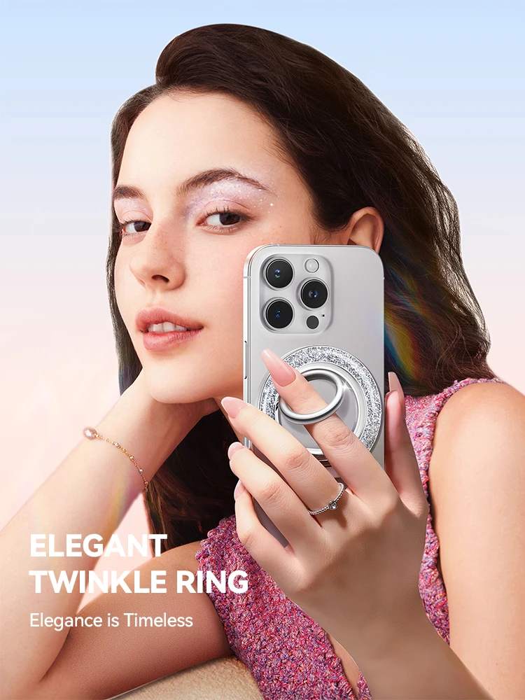 

Кольцо-держатель для телефона Joyroom с супермагнитом, стильная мерцающая магнитная ручка для телефона, силиконовый ремешок, дизайн ZS425