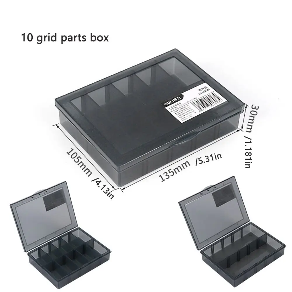 Caja de almacenamiento de herramientas de embalaje ajustable transparente, caja organizadora de componentes, accesorios de joyería, tornillo de