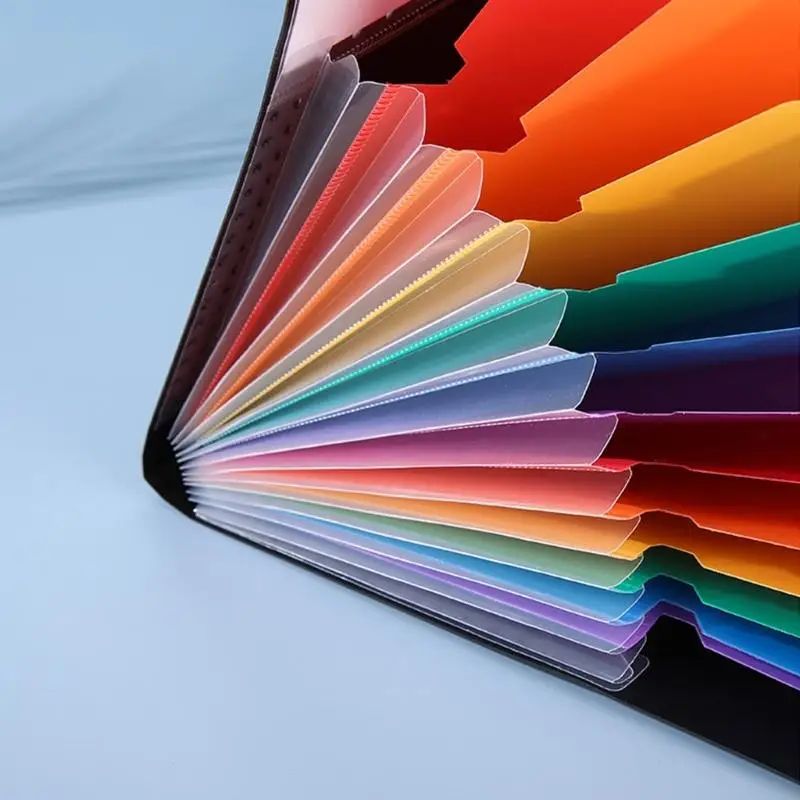 Set of 2pcs Expanding File Folder System 12 Compartments Waterproof Organiser Case for School and Office Supplies K1KF