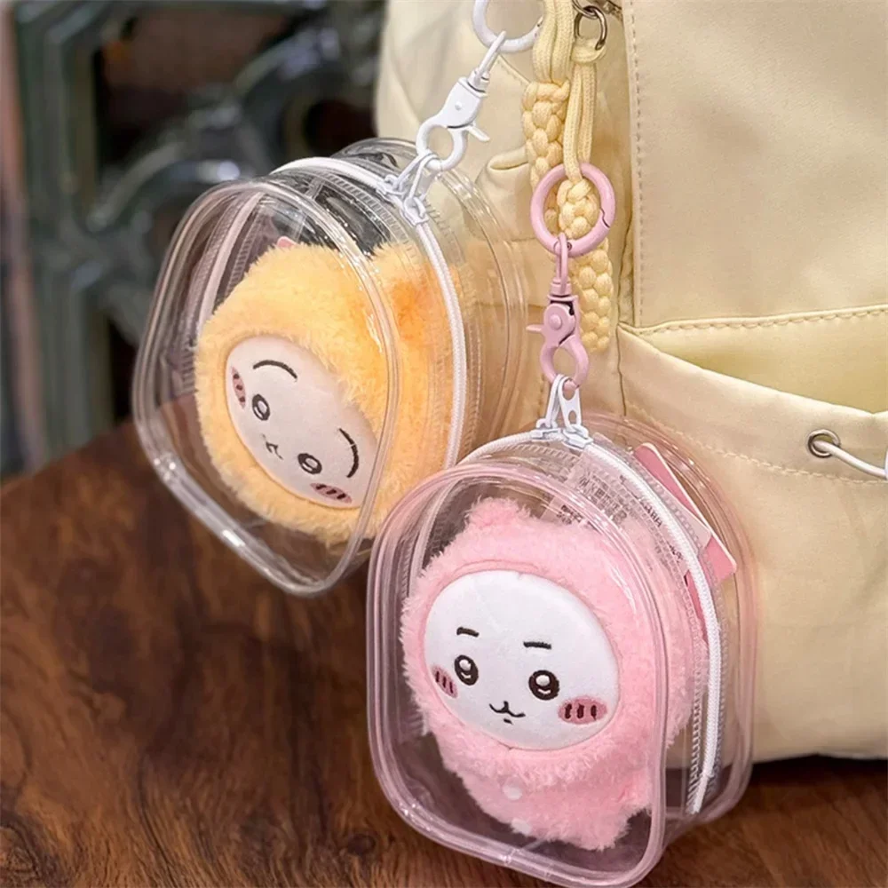 New Portable Clear Zipper Storage Bag Keychain Cartoon Holder Toy Dustproof Collectibles Display Case ACG Goods Decoration Gift view 5