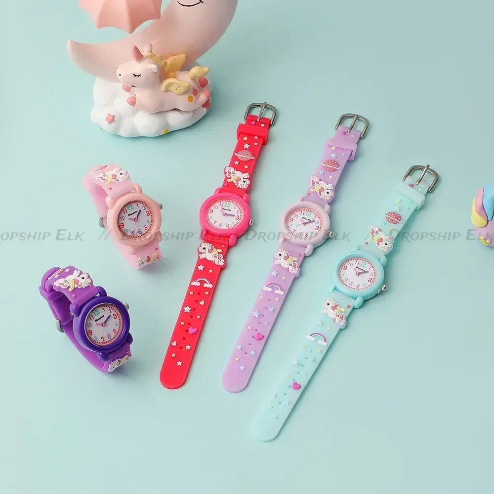 New Cartoon Children's Unicorn Watch Cute Girl Electronic Watches Student Quartz Watch Prize Gift Children's Watches