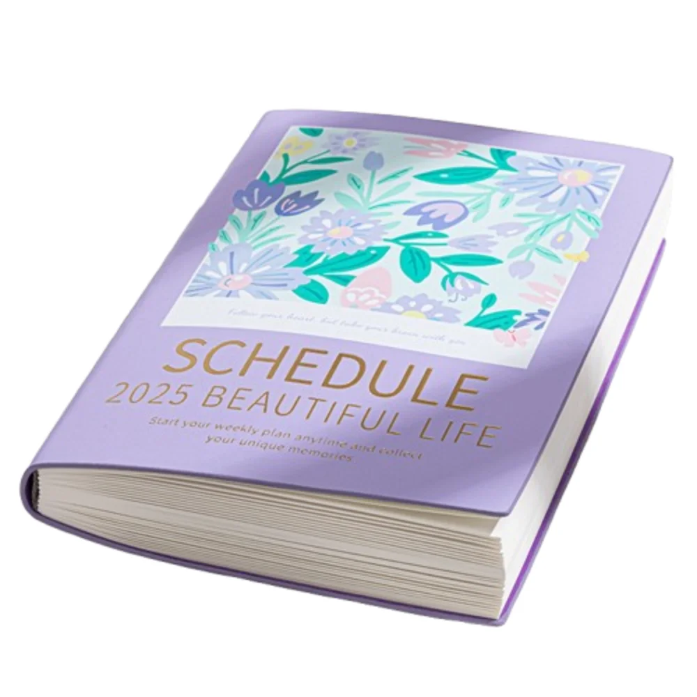 A5 2025 جدول مخطط دفتر INS النفط اللوحة زهرة مذكرات الكتابة منصات الوقت المنظم جدول الأعمال الأسبوعي الأكاديمي