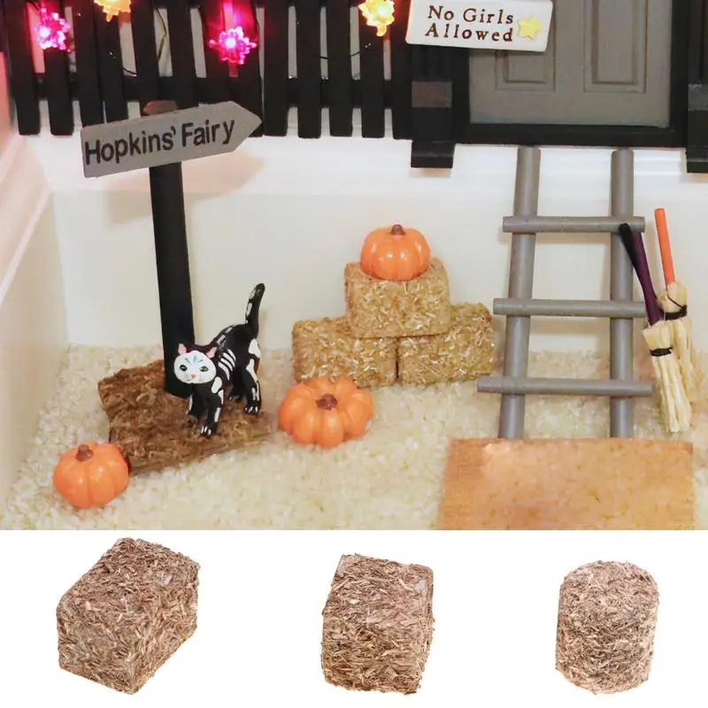 Hay Bales For Decoration 4pcs Hay Bales For For Doll Houses Miniature Hayrick Doll House Decorations Hay Blocks For Doll House