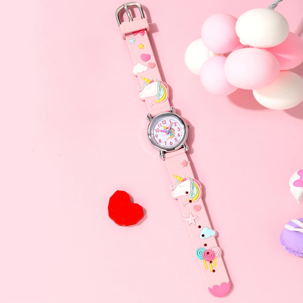 

Kids Unicorn Watch Pink Cartoon Girl Watches for Children Precise Movement Smooth Surface Adjustable Student Gift