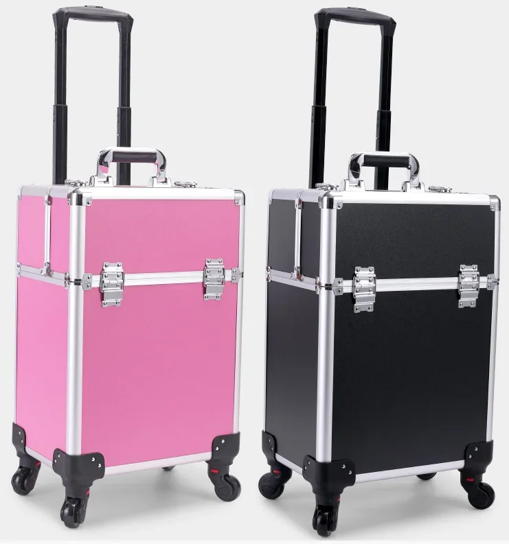 22 inch Rolling Nail Wheeled Manicure Storage Polish Organizer Professional Rolling Makeup Trolley Cosmetic Suit