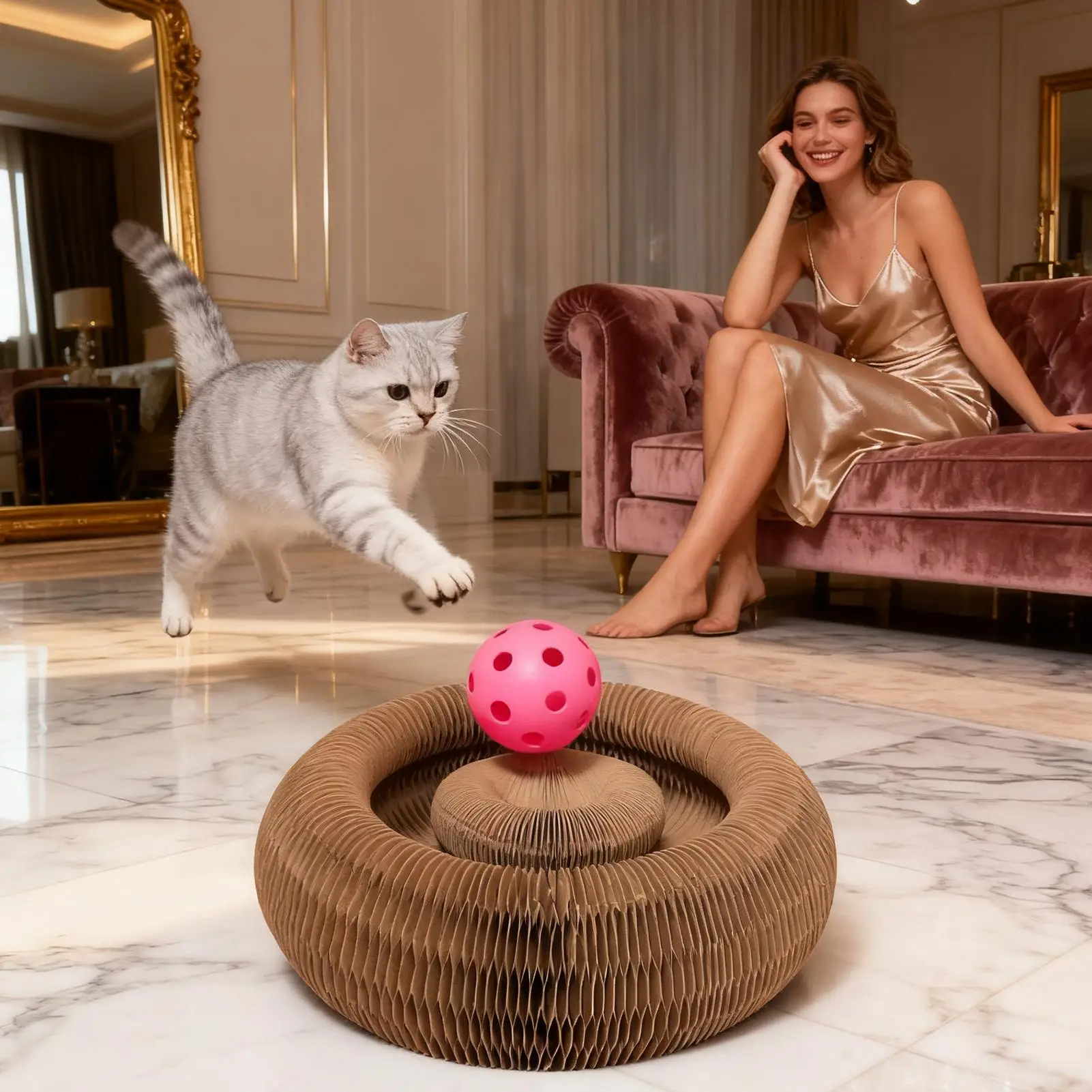 

Когтеточка для кошек, магнитная шлифовальная игрушка с когтями, орган, картонная игрушка для кошек для дома, улицы, спальни, гостиной, игры, упражнения