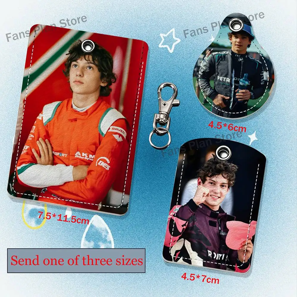 Driver K-Kimi Antonelli Leather Keychain Badge Holder with Lanyard - ID/Access Card Holder, Key Ring Accessory, Gift Option
