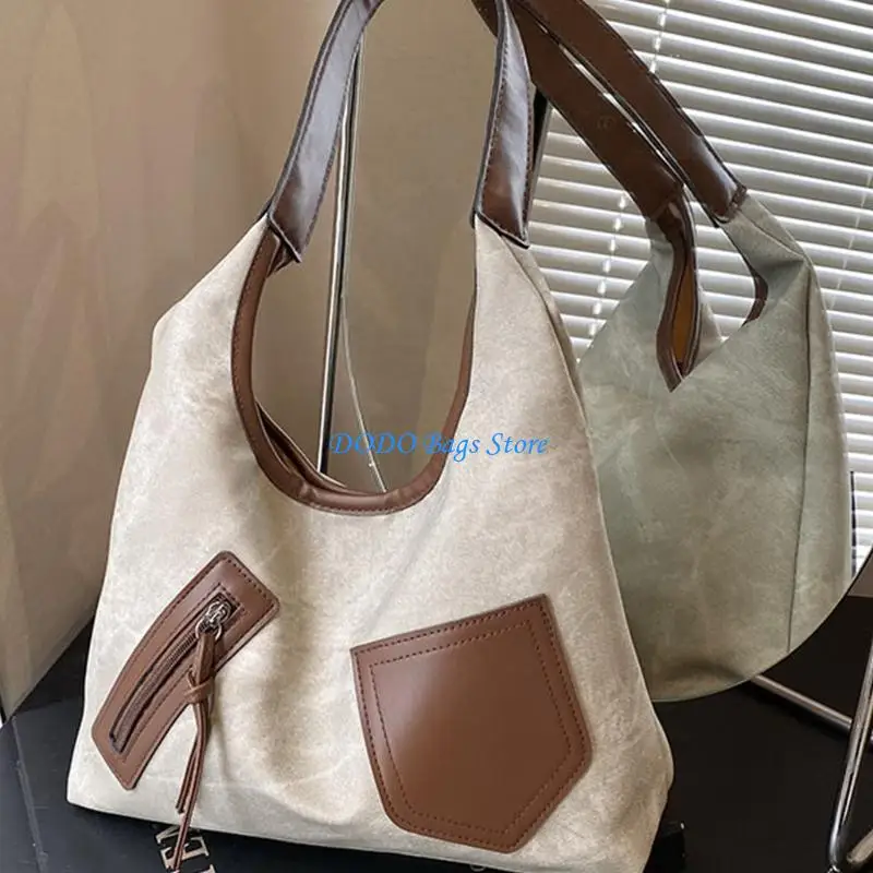

E8FB Women Armpit Bag Retro Handbag All-matching Underarm Bag Casual Commuting Bag Large Capacity Shoulder Bag for Daily