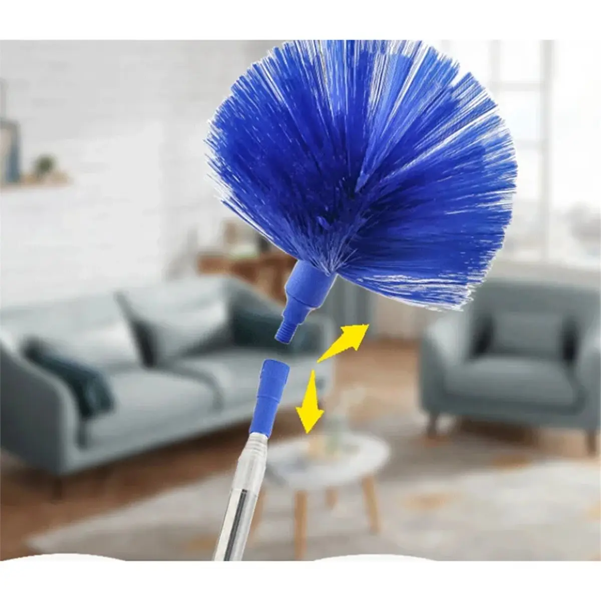 Telescopic Washable Duster Long Extendable 250cm Microfibre Brush Gaps Mop for Spider Web Remover Dust Cleaning