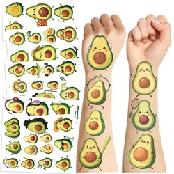 10Pcs Avocado Kids Tattoo Stickers Children Temporary Waterproof Cartoon Cute Fruit Series Body Fake Tattoo Stickers