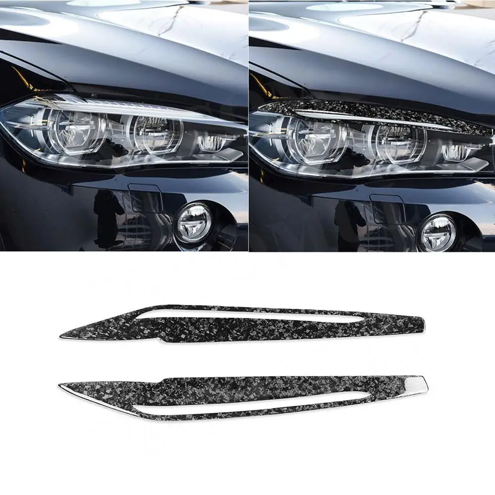 

Forged Carbon Fiber Front Lamp Eyebrow Headlight Covers for BMW X5 F15 2014-2018 Car Interior Decoration