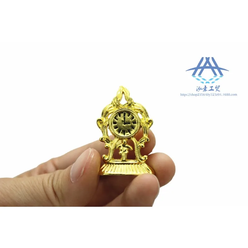 1:12 miniatuur gouden klok poppenhuisaccessoires simulatie vintage klok speelgoed model micro-scène creatieve prachtige decoratie