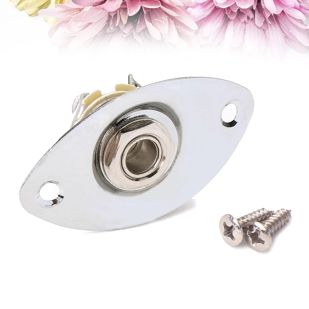 

Golden 1/4 Inch 6.35Mm Oval Guitar Output Input Jack Socket For Electric Guitar Bass Pickup Replacement Glossy Nickel