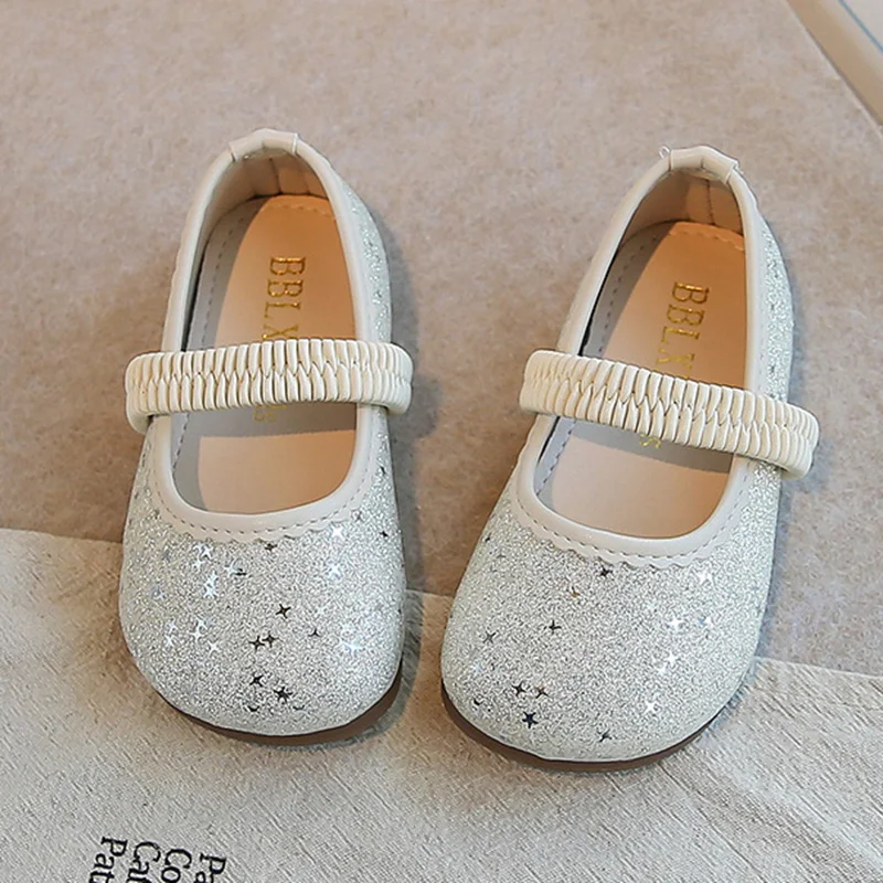 

Fashion Star Stickers Sequined Ballet Shoes Girl 2025 Autumn Flat Heel Slip On Pumps Cute Round Toe Mary Jane Shoes Children