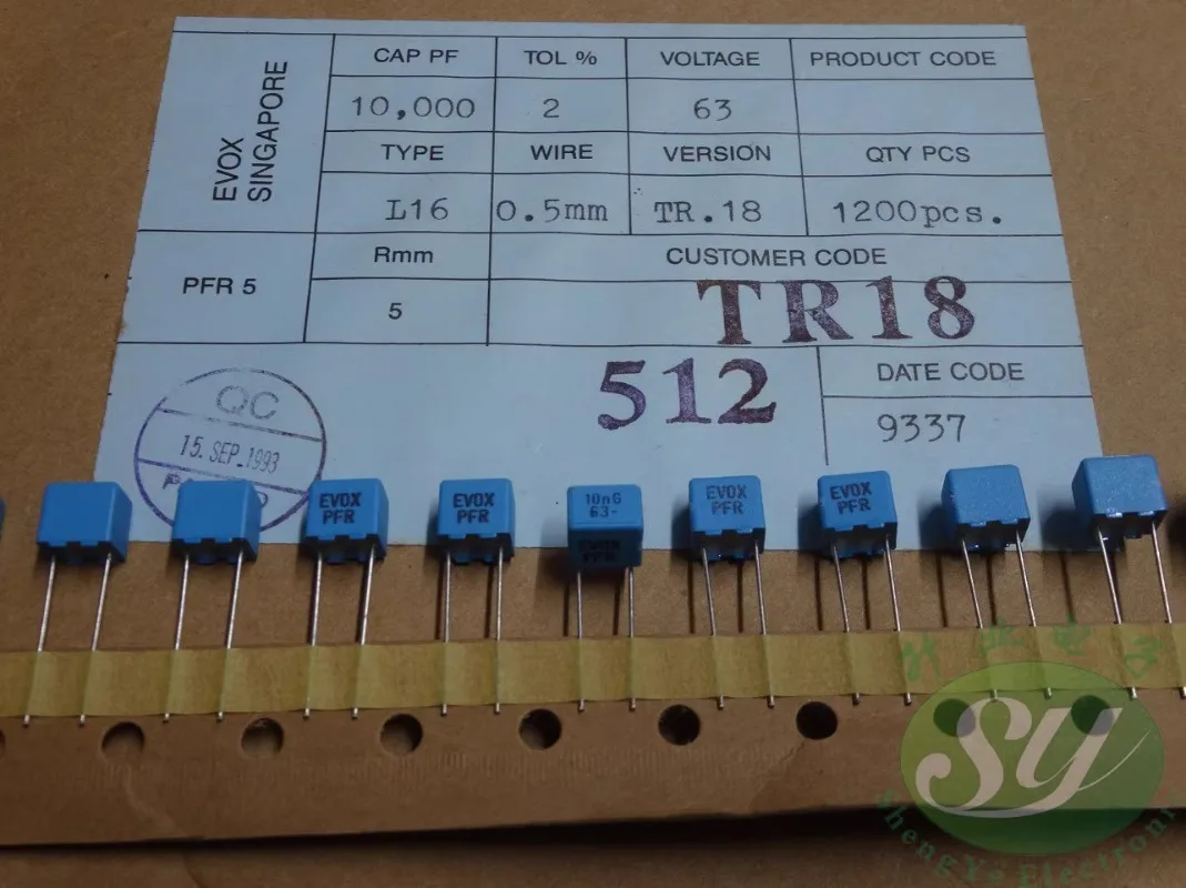 

10PCS EVOX PFR5 0.01uf/63v 10nf 103 New high precision 2% film capacitor 5MM