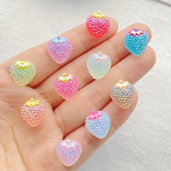 30pcs Glitter Resin Colorful Mini Cute Strawberry Nail Art Flatback Rhinestone Applique DIY Wedding Scrapbook Decor Craft