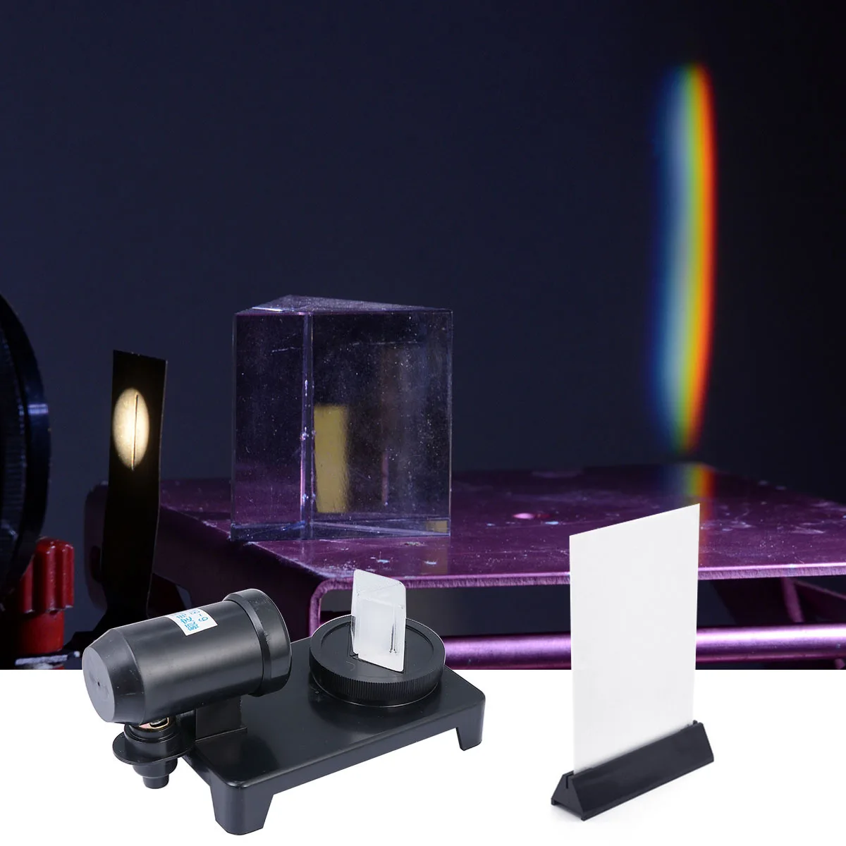 1 مجموعة 1 مجموعة من المنشور الزجاجي لعرض تشتيت الضوء وسائل تعليمية الفيزياء أداة تشكيل قوس قزح البصرية #2