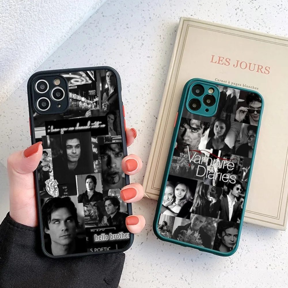 The Vampire Diaries Damon Salvatore For iPhone 14 X XR XS 7 8 Plus 11 12 13 pro MAX 13mini Matte Shockproof Case