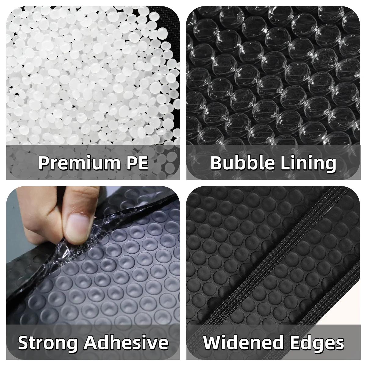 20pcs 14x16cm Black Bubble Mailers Discreet Professional Padded Envelopes for Luxury Items Confidential Docs Surprise Gifts