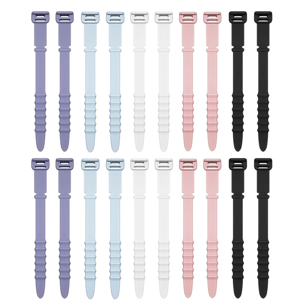 

20pcs Silicone Cable Organizer Adjustable Reusable Cord Wraps For Usb Cables Wire Fixing Straps Data Cables Holder Storage Tool