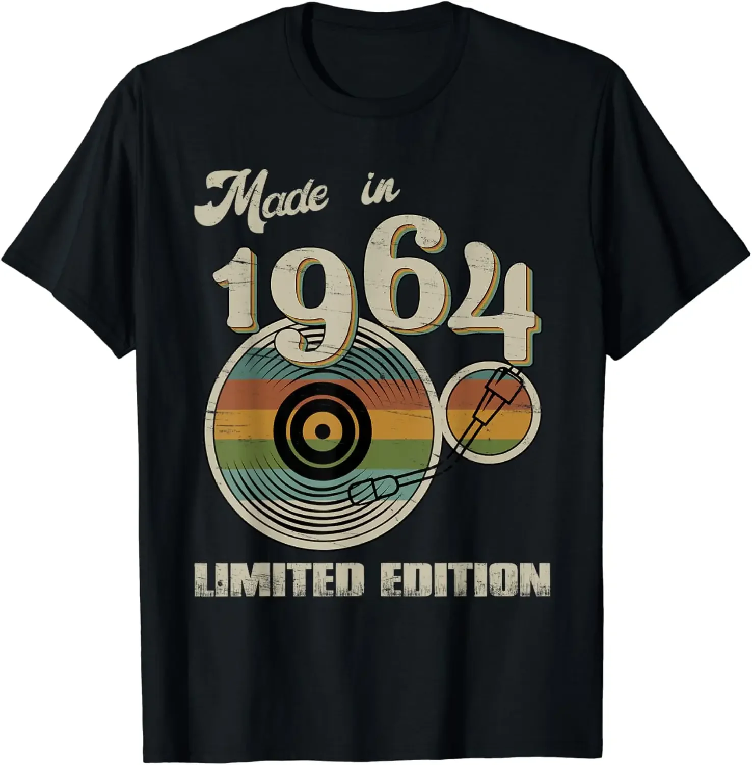 Made in 1964 Limited Edition Retro Vinyl 60th Birthday T-Shirt Funny Birthday Gift T Shirt Graphic T Shirts Camisetas Ropa Mujer