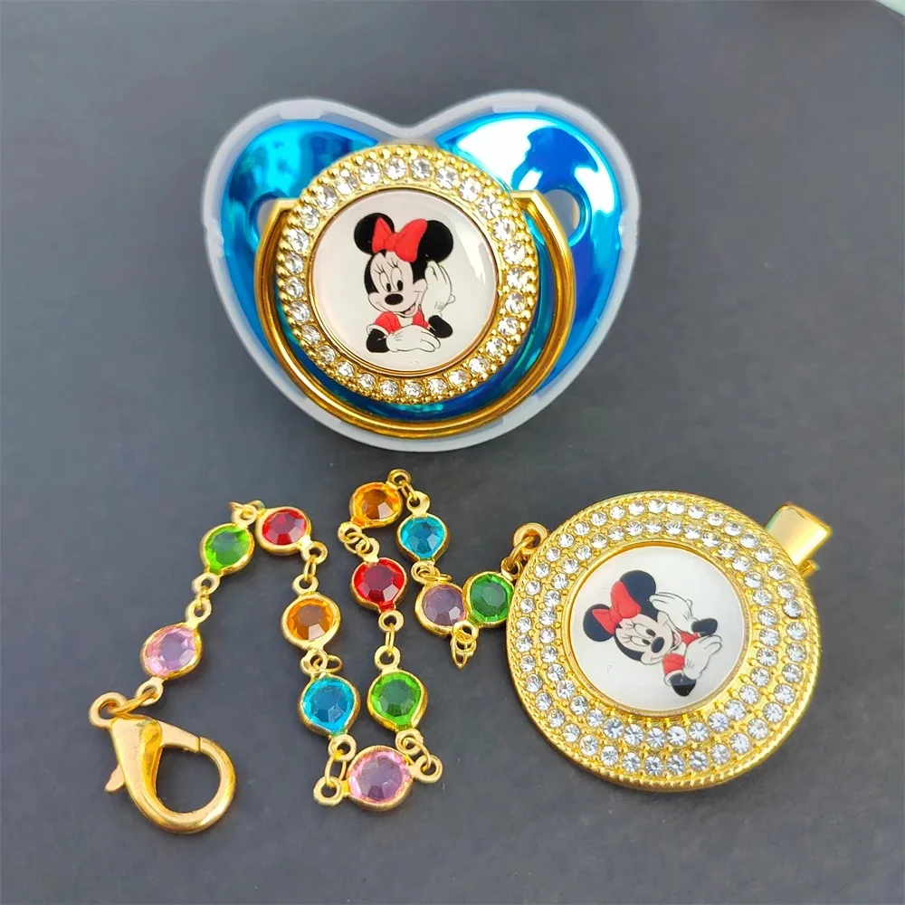 [Bestseller] Luxe Baby Fopspeen Clip Mickey Mouse Prinses Prins Fopspeen Houder Siliconen Baby Tepels Baby Tanden Bisfenol