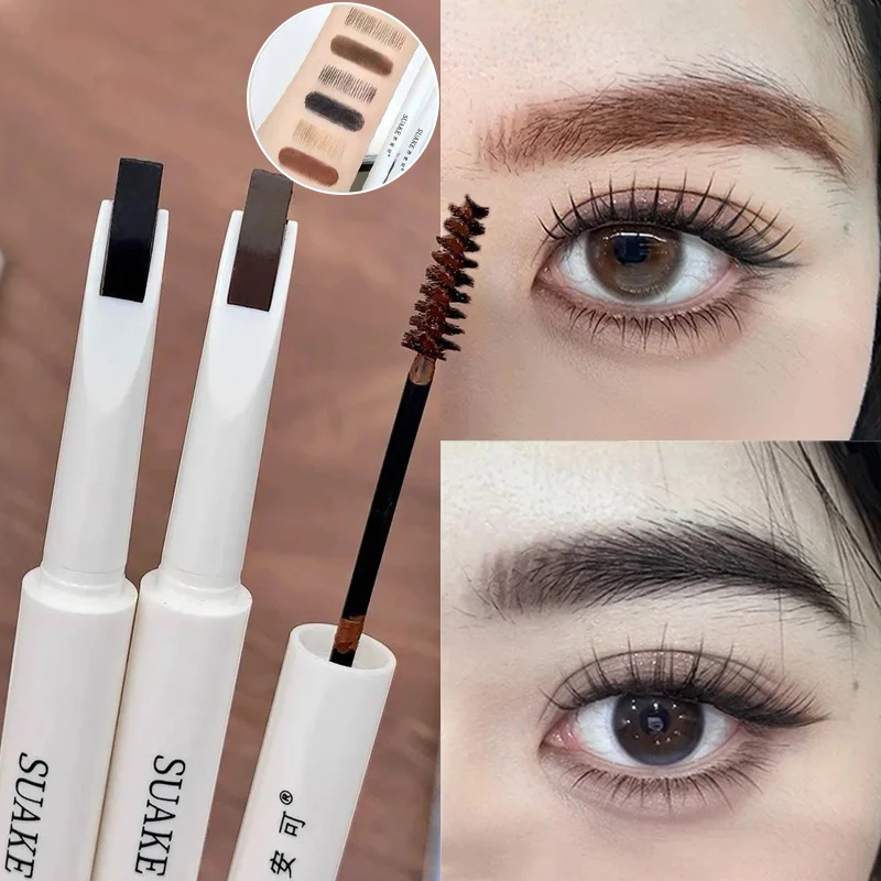 Dual-Ended Orange Brown Dyeing Eyebrow Cream Mascara Tattoo Tint Waterproof Flat Blade Eyebrow Pencil Wild Brow Enhancer Makeup
