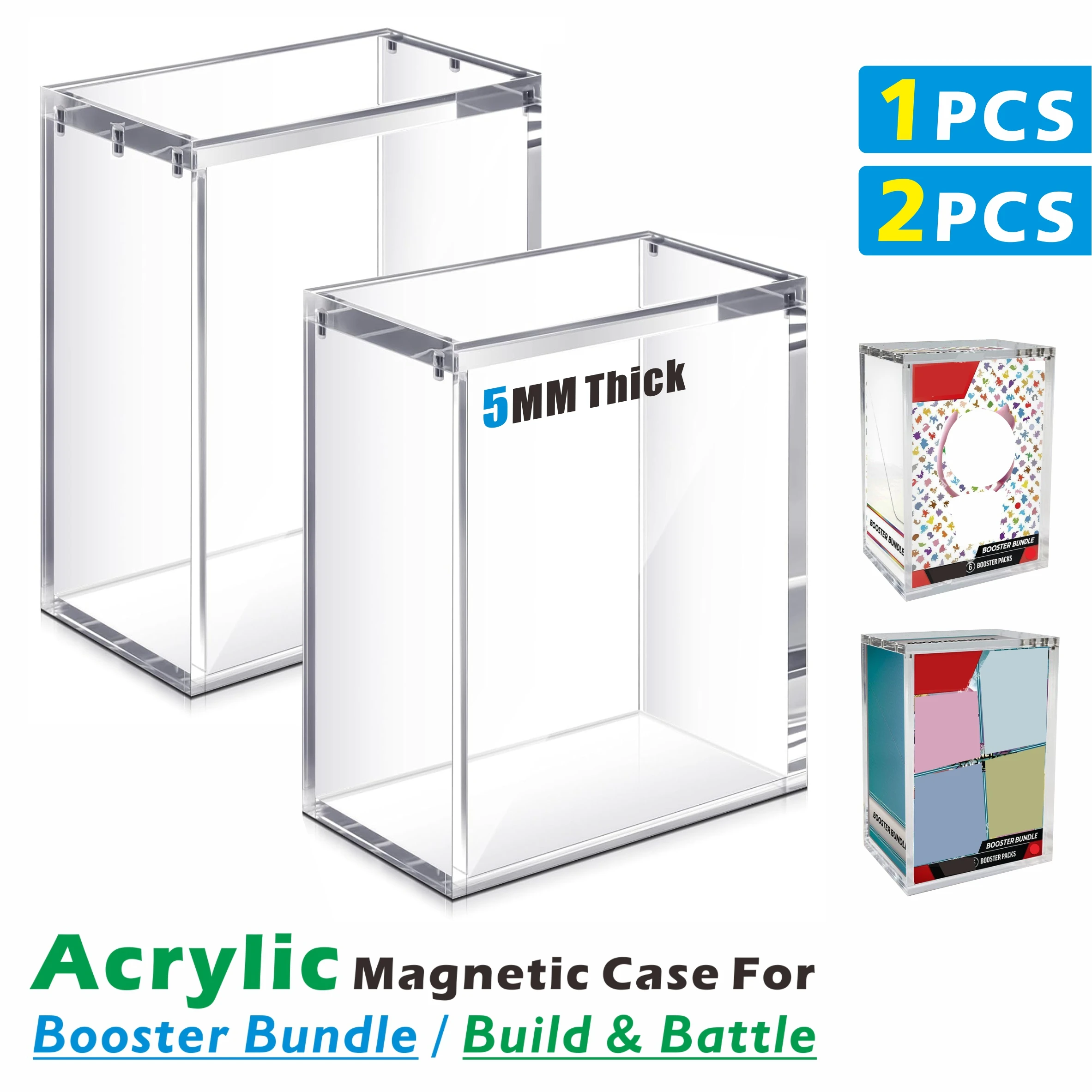 حافظة مغناطيسية من الأكريليك لحزمة معززة / بناء ومعركة مع غطاء مغناطيسي، مقاوم للرطوبة، تخزين وعرض قوي