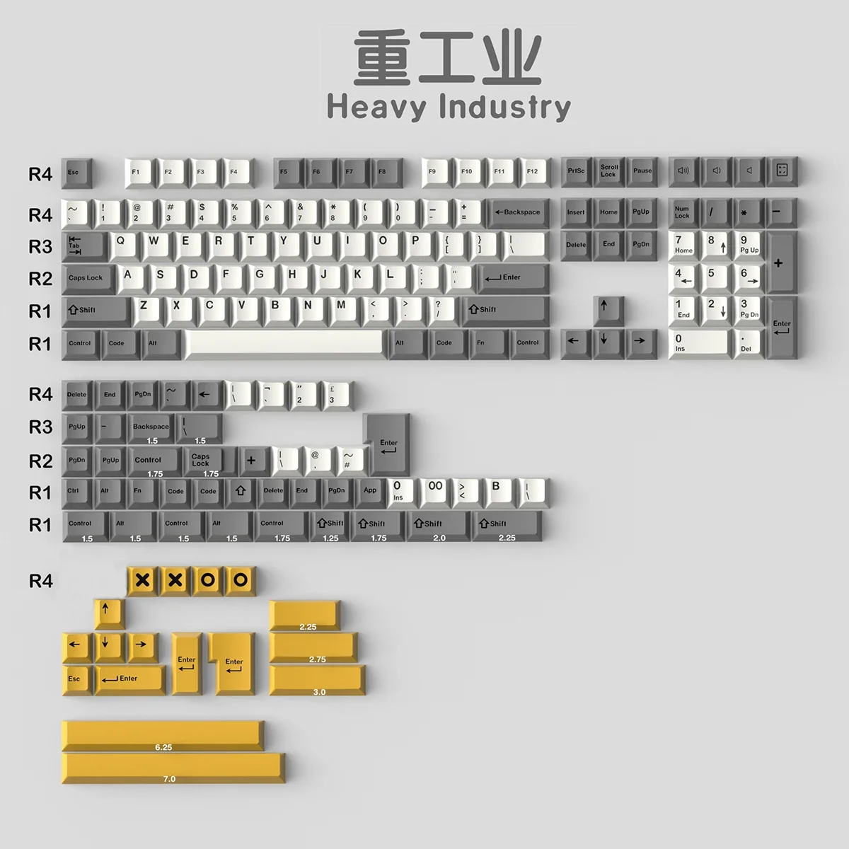 Imagem -06 - Abs Doubleshot Perfil Keycaps Indústria Pesada