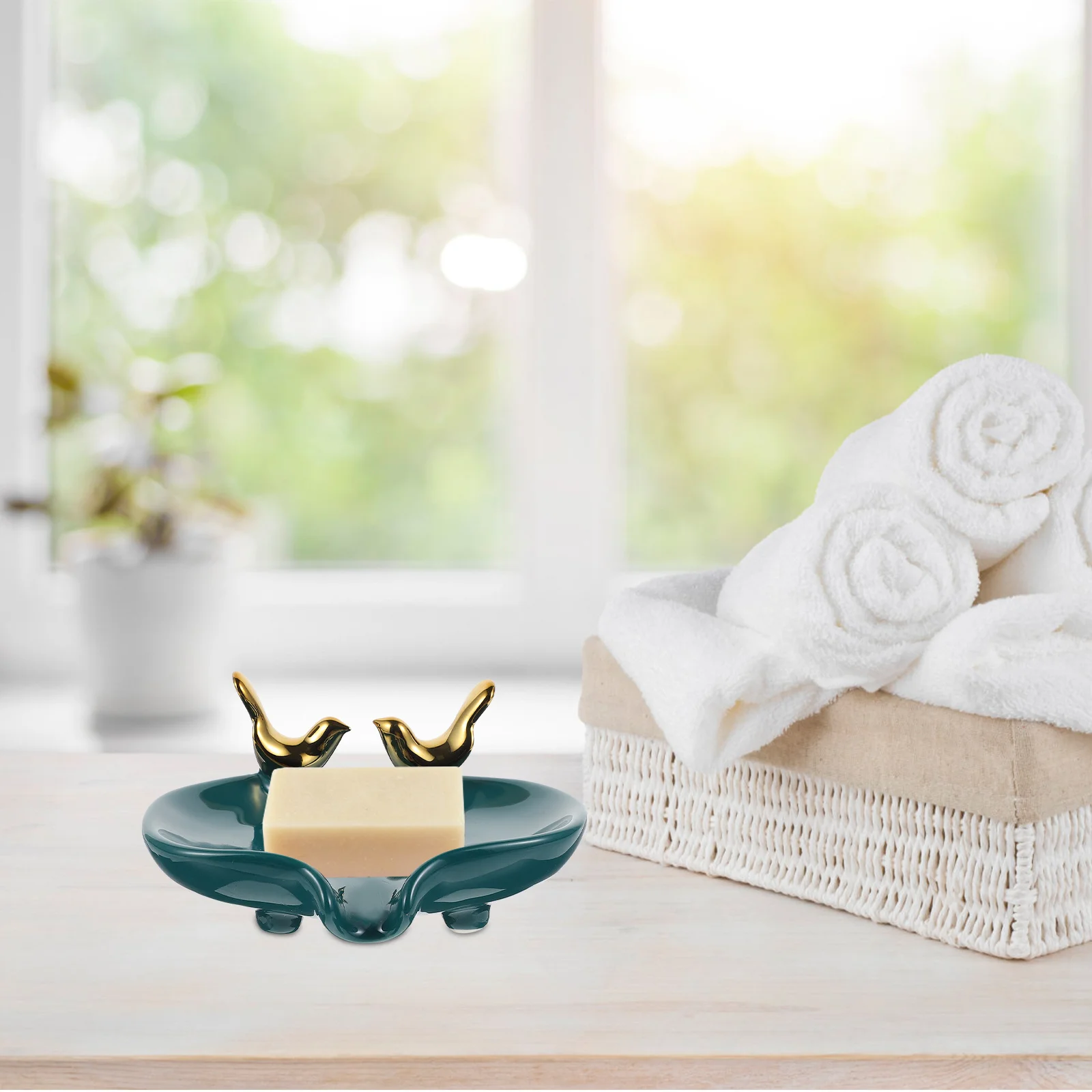 

1Pcs Ceramic Draining Soap Box No Punching Bathroom Soap Stand Countertop Storage Rack for Kitchen Shower Home