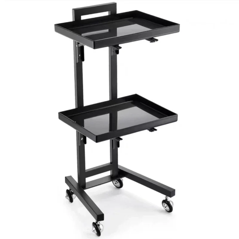 Beauty Salon  Acrylic Tray Stainless Steel Frame Trolley Simplicity Home Furniture Foldable Salon Trolley Easy To Clean