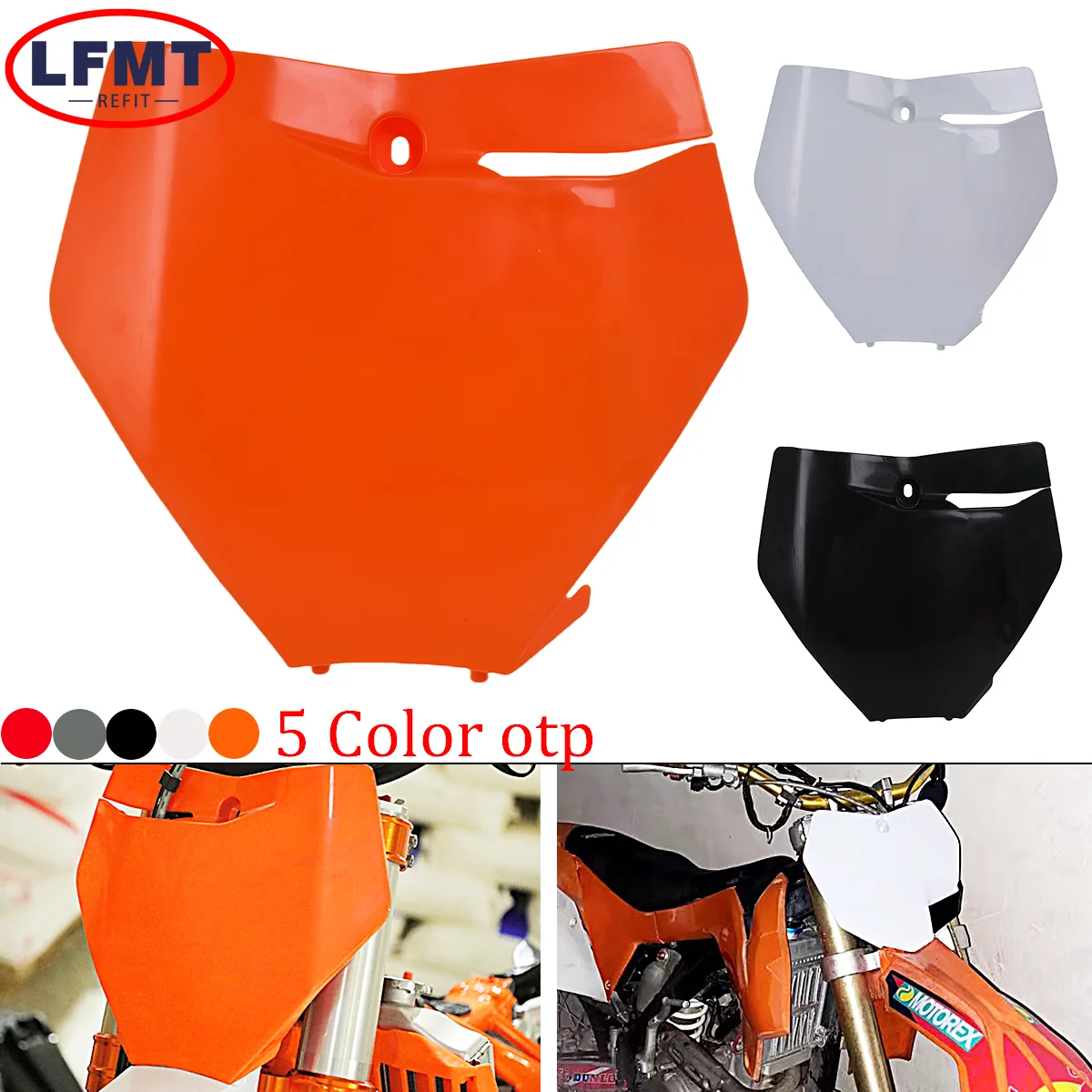 

Motorcycle Plastic Cover Front Number Plate Registration Fender For KTM SX SXF XC XCF XCW XCFW EXC EXCF125- 500 Motocross Parts