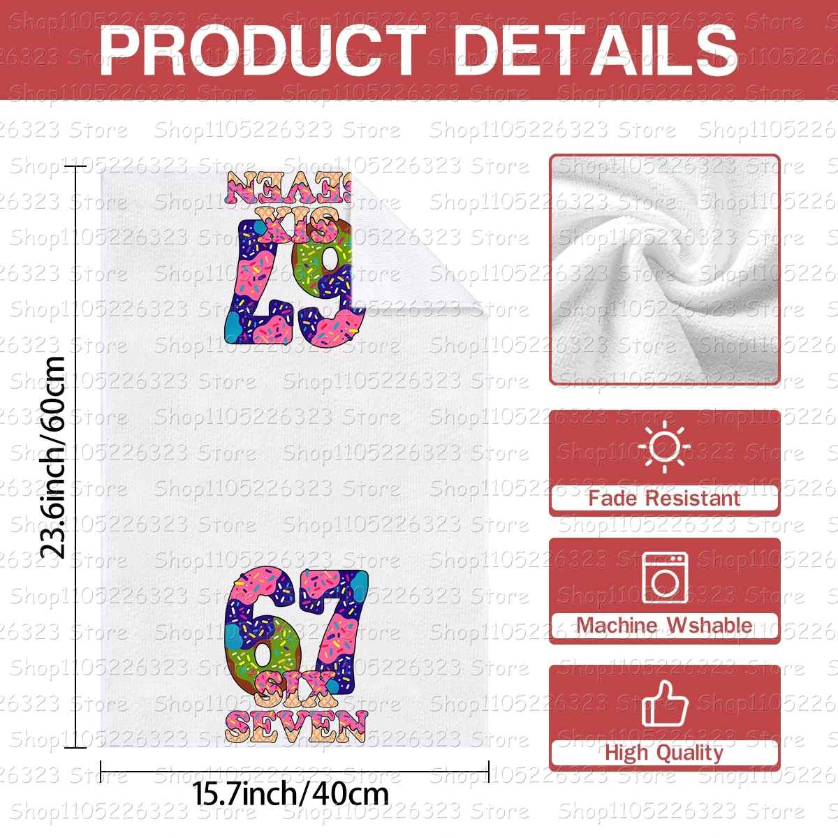 67 ستة سبعة 6-7 مناشف مطبوعة مضحكة للرجال والنساء مزيج البوليستر ملحقات المطبخ تنظيف المنتج منشفة التنظيف #1