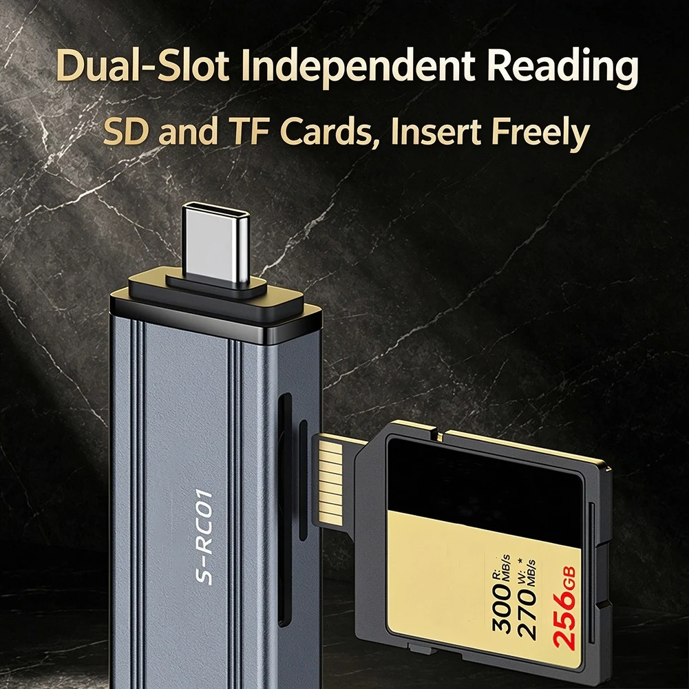 abuo製-カメラ用カードリーダー。sdカード、tfカードに対応。2-in-1多機能usb-30高速カードリーダー。スマートフォンにも対応。