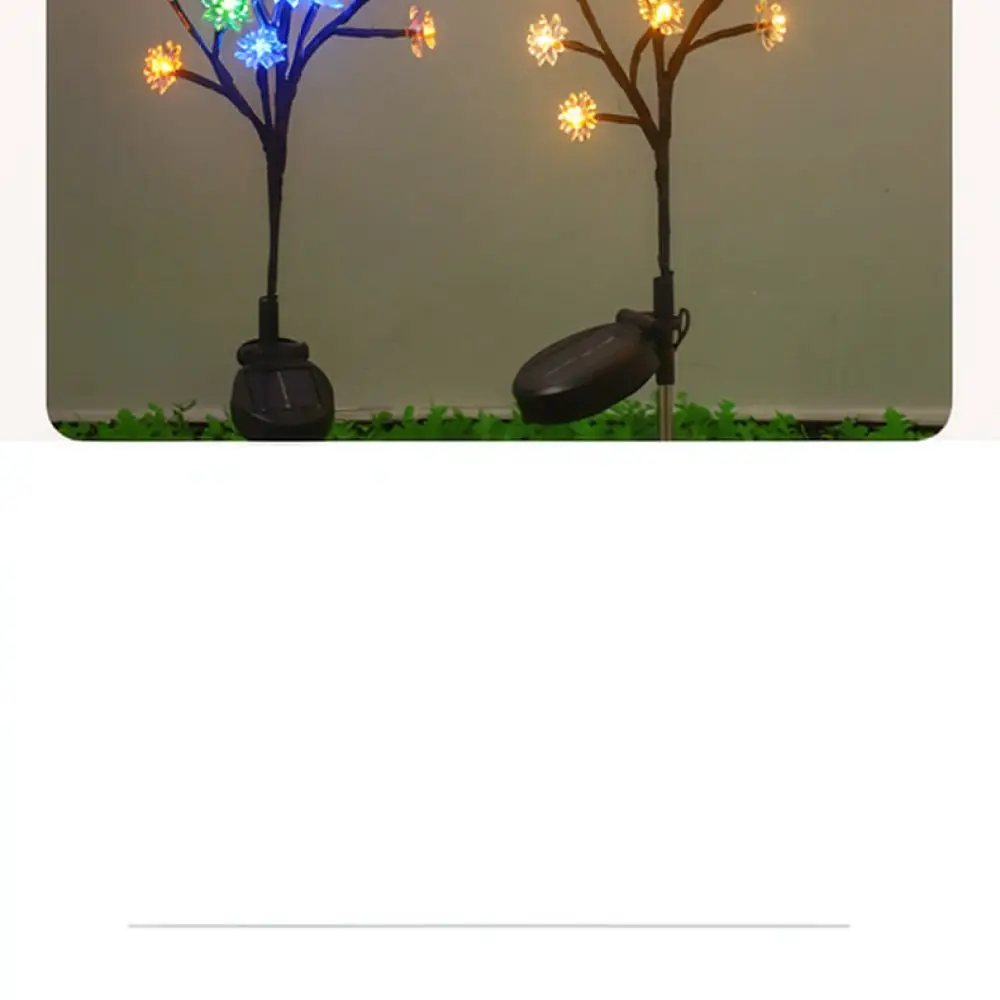 Solar Powered Flower Branch Lamp Waterproof Outdoor LED Garden Decor Light For Pathway Lawn Wedding Christmas Party Ornament