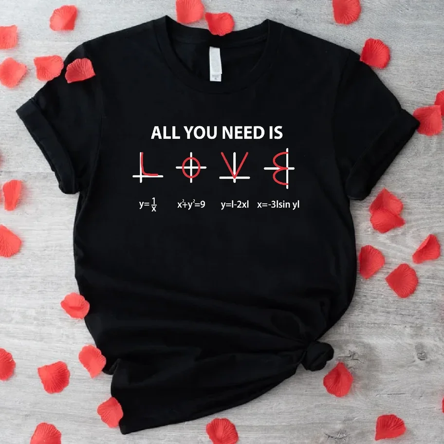 Todo lo que necesitas es camisa de amor, regalo de maestro de matemáticas del día de San Valentín, camisa del día de San Valentín, camisa de amor, regalo para amigo nervioso