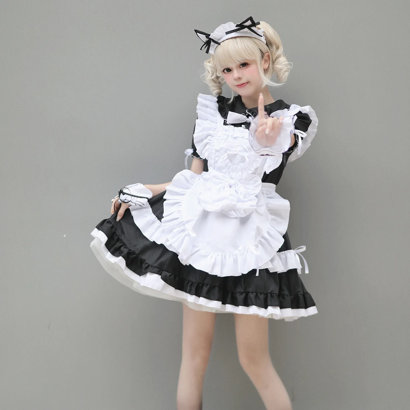 Sexy rosa Lolita Kleid japanische schöne Mädchen Kostüm Anime Französisch Dienst mädchen Schürze Babydoll Kleid Uniform Halloween Cosplay Anzug