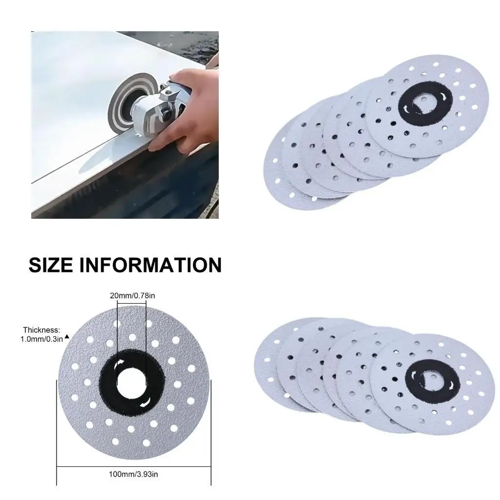 

Y1UD 6 шт., высокопроизводительные пористые режущие диски, 4-дюймовый отрезной диск по камню и керамике для угловой шлифовальной