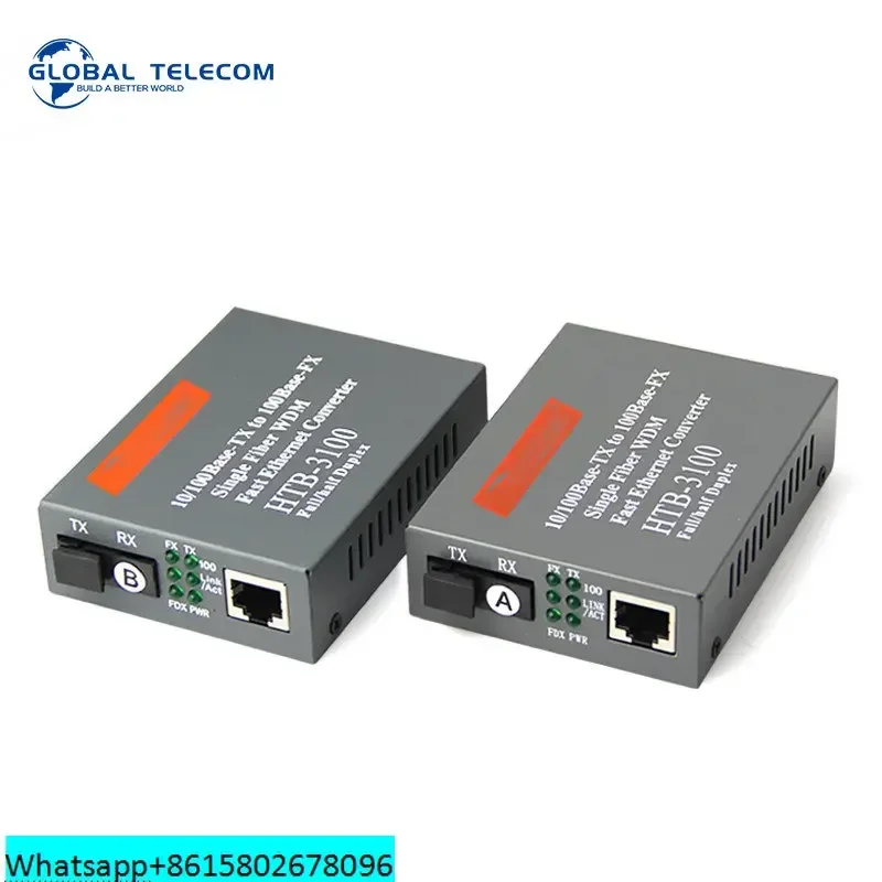 Ethernet Media Converter 2 Port 4 RJ45 A/B Netlink HTB-3100 Media Converter 10/100 MB 25KM